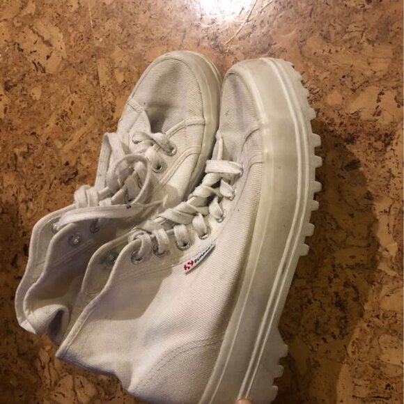 Superga Alpina High Top Sneakers White 6.5 / 7 - Picture 3 of 3